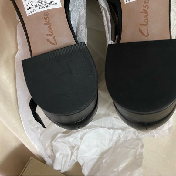 Clarks Collection Elisa Dedra Dress Sandals Block Heel Ankle Strap Black Size 6 - Picture 10 of 11